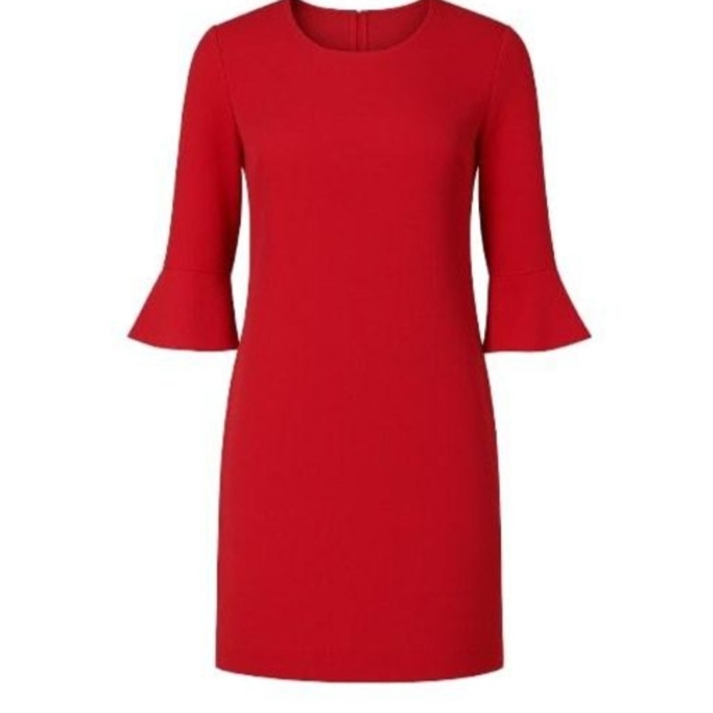 Ann Taylor Red Long Sleeve Dress